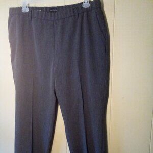 Talbots Cambridge Pant Women 18W Classic Career Pull On Elastic Gray